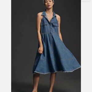 Anthropologie Pilcro Sleeveless Halter Swing Midi Dress
